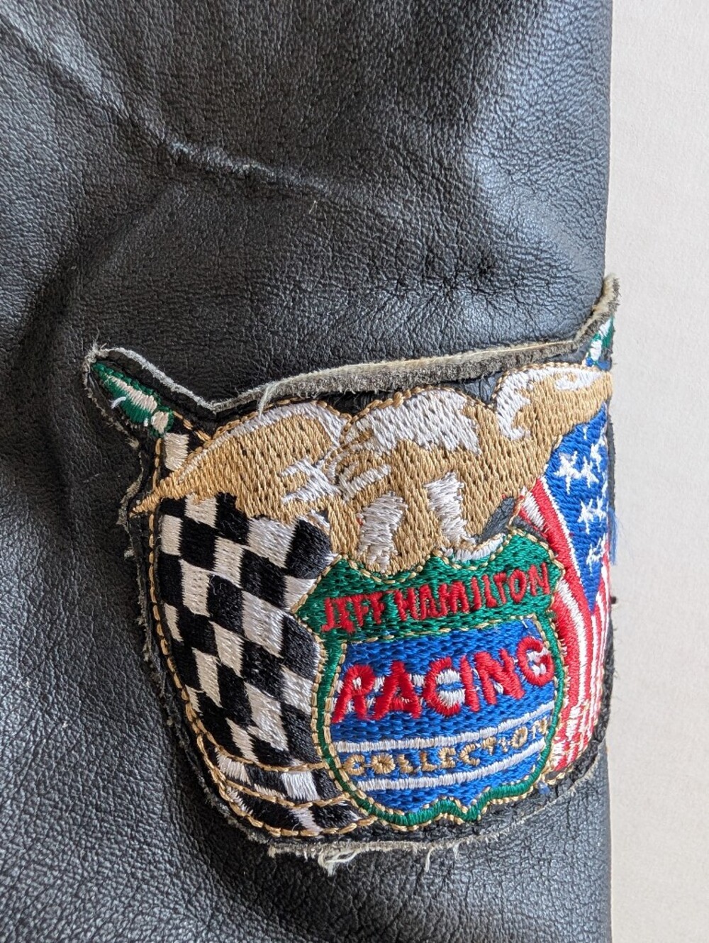 ​🏁 VTG Jeff Hamilton NASCAR 50th Anniversary Leather Racing Jacket - Picture 5 of 15